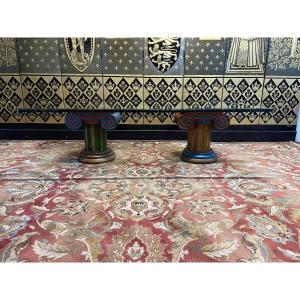 Table Basse En Verre Et Colonnes Corinthiennes 