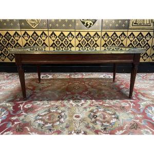 Table Basse De Style Louis XVI Cuir Noir 