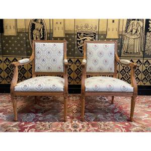 Pair Of Louis XVI Style Armchairs