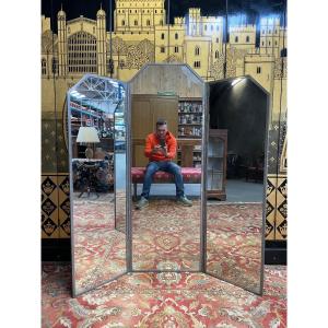 Triptych Mirror Attributed To Maison Brot
