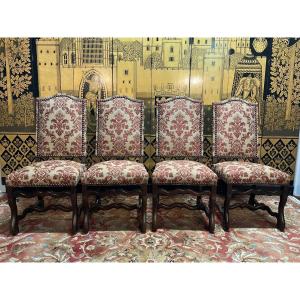 Suite Of 4 Louis XIII Sheep Bone Chairs 