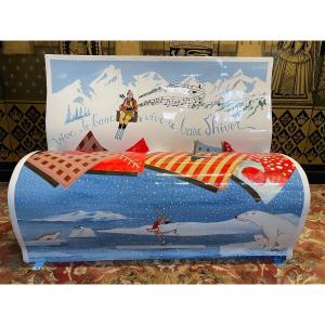 Resin Mountain Bench Signed “daniel Pillon”