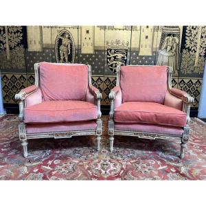 Pair Of Armchairs - Louis XVI Style Bergères