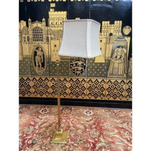 Floor Lamp - Reading Light In Solid Brass 1970