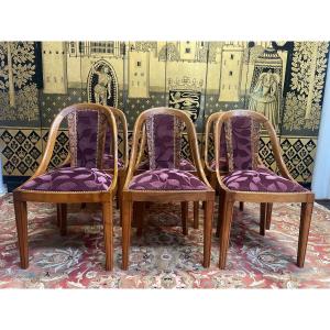 Suite De 6 Chaises Gondoles époque Art Déco 