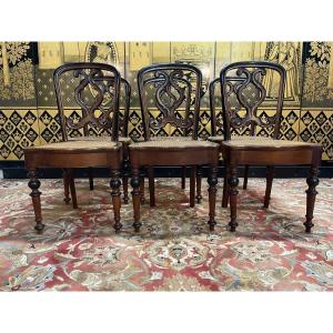 Suite De 6 Chaises Cannées Louis Philippe - Napoléon III