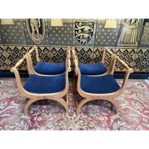 Suite Of 4 Curules Charles X Stools