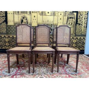Suite Of 6 Louis XVI Chairs In Cannage