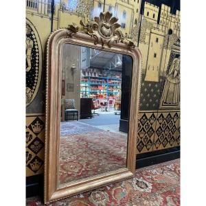 Napoleon III Period Mirror In Golden Wood