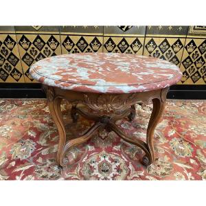 Regency Style Coffee Table - Louis XV In Marble