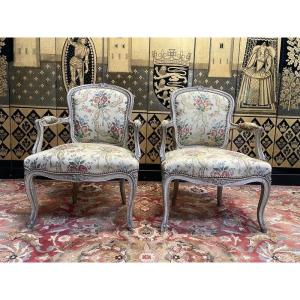 Pair Of Louis XV Style Cabriolet Armchairs
