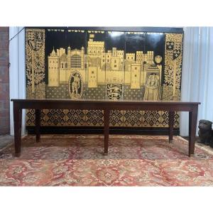 Directoire Style Solid Mahogany Farmhouse Table