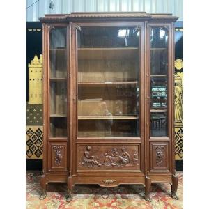 Empire Style Mahogany Display Cabinet Bookcase