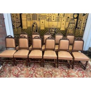 Set Of 11 Louis XIII Style Chairs - Renaissance 