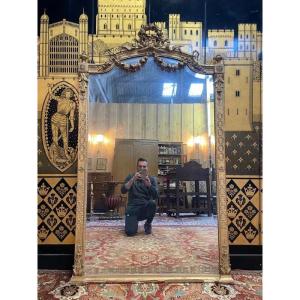 Louis XVI Style Mirror In Gilded Wood