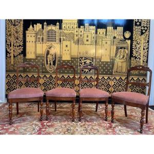 Set Of 4 Napoleon III Chairs Jacob Legs In Mahogany