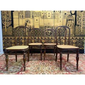 Set Of 4 Caned Chairs By Jacob & Josef Kohn