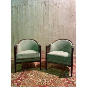 Pair Of Art Deco Paul Follot Armchairs