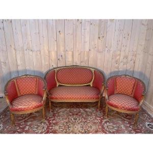 Louis XVI Style Gilded Wood Living Room Basket