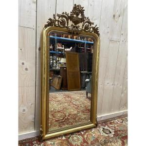 Louis Philippe Period Mirror With Gold Pediment