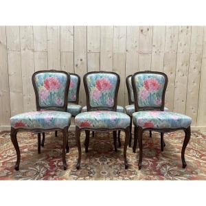 Set Of 6 Louis Philippe Chairs In Rossi Fleuri