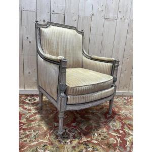 Louis XVI Style Armchair - Bergère With Signature