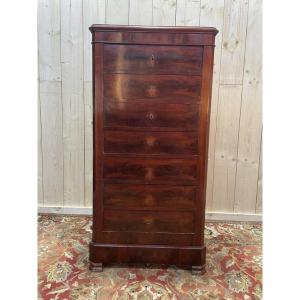Louis Philippe Period Chest Of Drawers In Mahogany And Mahogany Veneer 