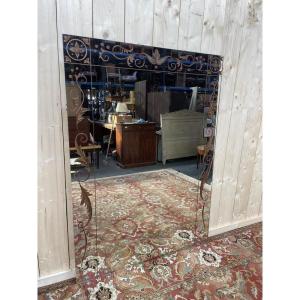 Brasserie Or Bistro Mirror Eglomisé 165 Cm