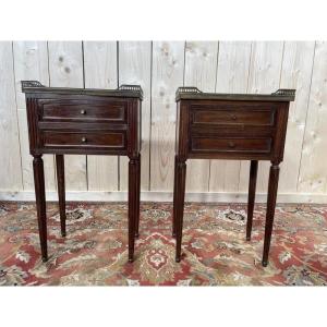 Pair Of Louis XV Style Mahogany Bedside Tables