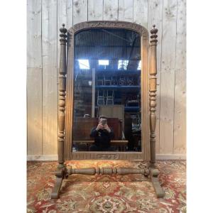 Mirror - Psyche In Solid Oak Napoleon III