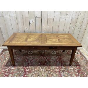 Parqueted Oak Farmhouse Table