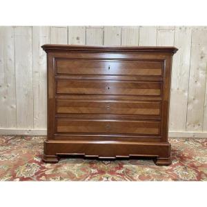 Restored Louis Philippe Walnut Chest Of Drawers