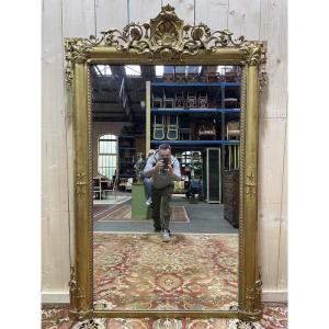 Louis Philippe Period Wooden And Gilded Stucco Mirror 