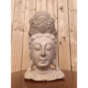 Chinese Marble Guanyin Buddha Head 
