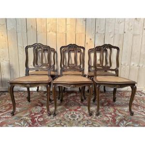 Set Of 6 Venetian-style Caned Chairs - Louis XV