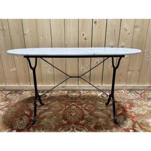 Bistro Table With Oval Marble Top 