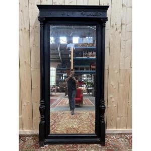 Napoleon III Period Mirror In Blackened Wood 