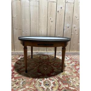 Louis XVI Style Bouilllote Coffee Table In Carrara Marble