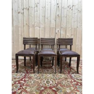 Set Of 6 Chairs, 1950, Attributed To Gaston Poisson