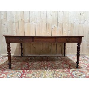 Farmhouse Table - Solid Oak Desk, Louis Philippe Period