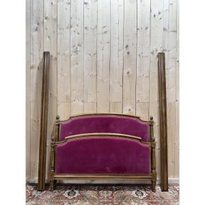 Louis XVI Style Velvet Upholstered Bed