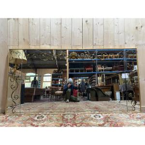 Venetian Bistro/brasserie Mirror In Art Nouveau Verre églomisé