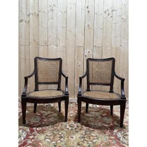Pair Of Louis XVI Period Caned Armchairs