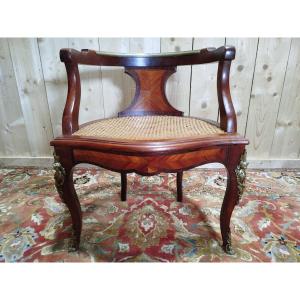 Louis XV Style Caned Office Chair - Transition