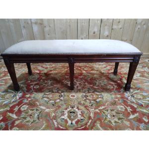 Ban - 6-foot Louis XVI Style Fabric Piano Bench