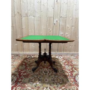English-style Victorian Marquetry Games Table