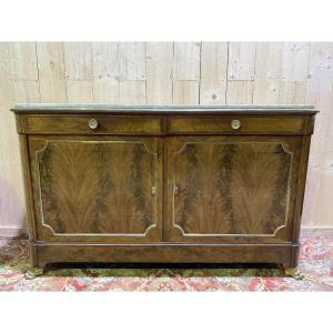Restoration Period Mahogany Sideboard With Brass Trim
