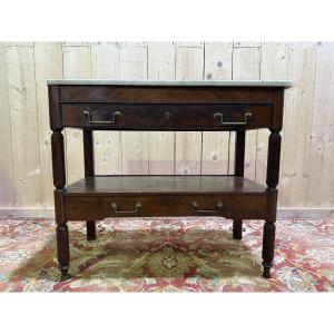 Louis XVI Style Mahogany And Marble Side Table/console