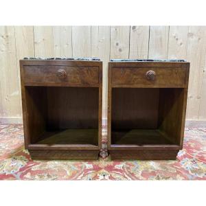 Pair Of Art Deco Period Bedside Tables