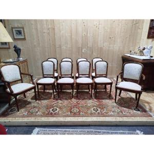 Set Of 8 Chairs And A Pair Of Louis XVI Armchairs